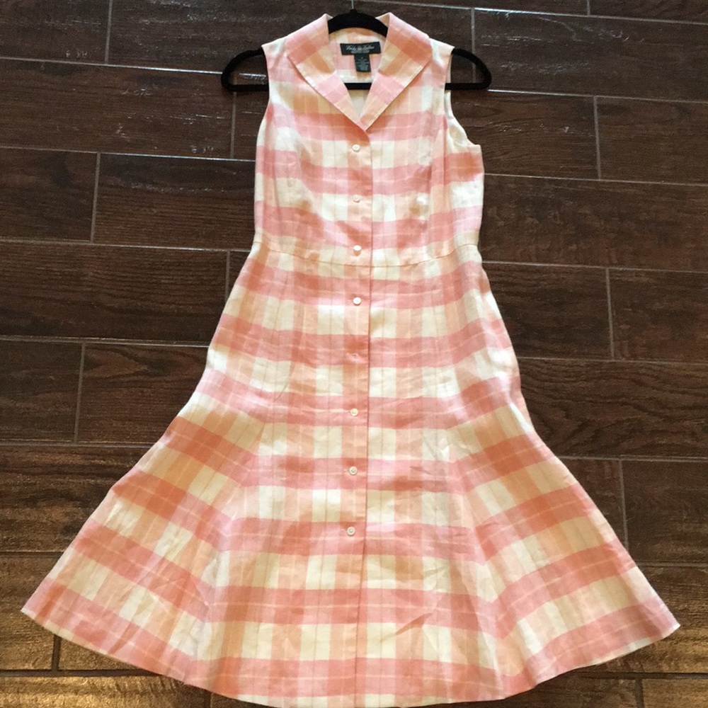 Brooks Brothers size 4 linen plaid summer dress
